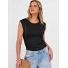 image:imageANRABESS Womens Tops Cap Sleeve Crewneck Shirts Casual Ribbed Knit Slim Fit Ruched Summer Basic Tee Tank 2026 Trendy ClothesBlack