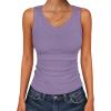 image:imageANRABESS Tank Tops for Women V Neck Ribbed Knit Slim Fitted Sleeveless Basic Tee Tanks Casual Summer Clothes 2026Purple
