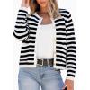 image:imageANRABESS Women Cardigan Sweater Dressy Casual Classic Long Sleeve Crew Neck Button Down Tweed Knit Jacket 2026 Fall OutfitsBlack White Strip