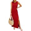image:imageANRABESS Women Summer Casual Sleeveless Maxi Sundress Beach Tank Dresses Pockets Travel Vacation Clothes Cruise Outfits 2026Red