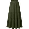 image:imageANRABESS Womens Maxi Skirt Flowy Swing Ruffle Tiered Elastic High Waist Long Skirts 2026 Summer Casual Beach Vacation ClothesGreen