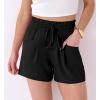 image:imageANRABESS Shorts for Women Summer Casual High Waist Drawstring Comfy Dressy Lounge 2026 Beach Vacation Shorts with PocketsBlack