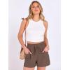 image:imageANRABESS Shorts for Women Summer Casual High Waist Drawstring Comfy Dressy Lounge 2026 Beach Vacation Shorts with PocketsBrown