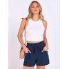 image:imageANRABESS Shorts for Women Summer Casual High Waist Drawstring Comfy Dressy Lounge 2026 Beach Vacation Shorts with PocketsNavy Blue
