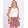 image:imageANRABESS Shorts for Women Summer Casual High Waist Drawstring Comfy Dressy Lounge 2026 Beach Vacation Shorts with PocketsPalevioletred