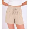 image:imageANRABESS Shorts for Women Summer Casual High Waist Drawstring Comfy Dressy Lounge 2026 Beach Vacation Shorts with PocketsParchment