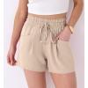 image:imageANRABESS Shorts for Women Summer Casual High Waist Drawstring Comfy Dressy Lounge 2026 Beach Vacation Shorts with PocketsParchment