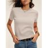 image:imageANRABESS Womens Short Sleeve Sweaters Cropped Crew Neck Business Casual Lightweight Sweater Tops 2026 Spring Summer OutfitsAlmond