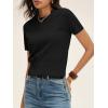 image:imageANRABESS Womens Short Sleeve Sweaters Cropped Crew Neck Business Casual Lightweight Sweater Tops 2026 Spring Summer OutfitsBlack
