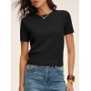image:imageANRABESS Womens Short Sleeve Sweaters Cropped Crew Neck Business Casual Lightweight Sweater Tops 2026 Spring Summer OutfitsBlack