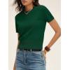 image:imageANRABESS Womens Short Sleeve Sweaters Cropped Crew Neck Business Casual Lightweight Sweater Tops 2026 Spring Summer OutfitsForest Green
