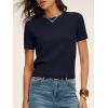 image:imageANRABESS Womens Short Sleeve Sweaters Cropped Crew Neck Business Casual Lightweight Sweater Tops 2026 Spring Summer OutfitsNavy Blue