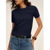 image:imageANRABESS Womens Short Sleeve Sweaters Cropped Crew Neck Business Casual Lightweight Sweater Tops 2026 Spring Summer OutfitsNavy Blue