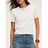 image:imageANRABESS Womens Short Sleeve Sweaters Cropped Crew Neck Business Casual Lightweight Sweater Tops 2026 Spring Summer OutfitsWhite