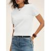 image:imageANRABESS Womens Short Sleeve Sweaters Cropped Crew Neck Business Casual Lightweight Sweater Tops 2026 Spring Summer OutfitsWhite