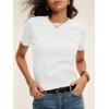 image:imageANRABESS Womens Short Sleeve Sweaters Cropped Crew Neck Business Casual Lightweight Sweater Tops 2026 Spring Summer OutfitsWhite