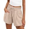 image:imageANRABESS Shorts for Women Summer Casual High Waist Drawstring Comfy Dressy Lounge 2026 Beach Vacation Shorts with PocketsParchment