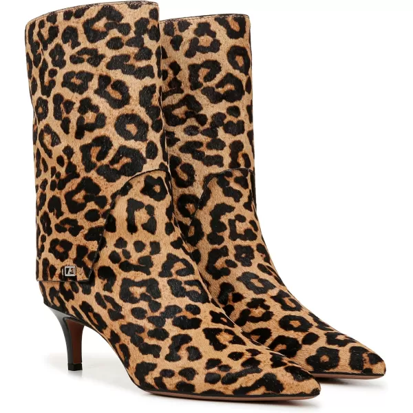 Franco Sarto Womens Trendy Mid Calf BootCamel Brown Leopard Print