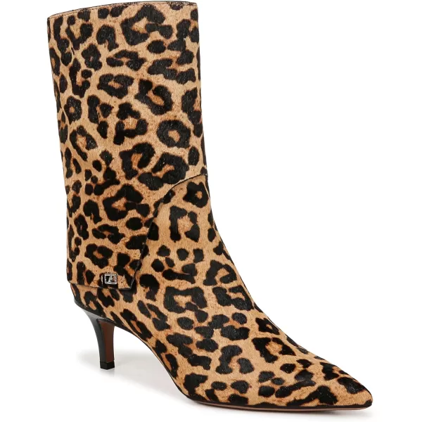 Franco Sarto Womens Trendy Mid Calf BootCamel Brown Leopard Print