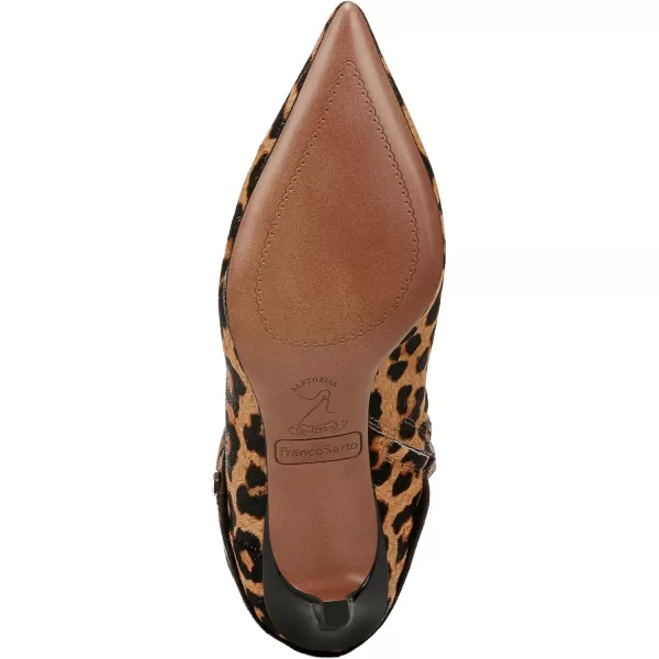 Franco Sarto Womens Trendy Mid Calf BootCamel Brown Leopard Print