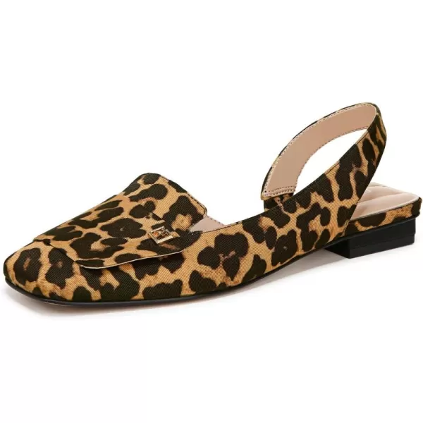 Franco Sarto Womens Tegan Slingback Ballet FlatsCamel Brown Animal Print