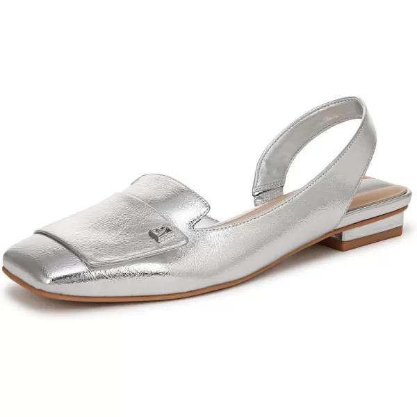 Franco Sarto Womens Tegan Slingback Ballet FlatsSilver Metallic