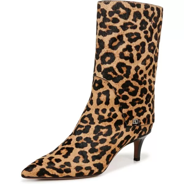 Franco Sarto Womens Trendy Mid Calf BootCamel Brown Leopard Print