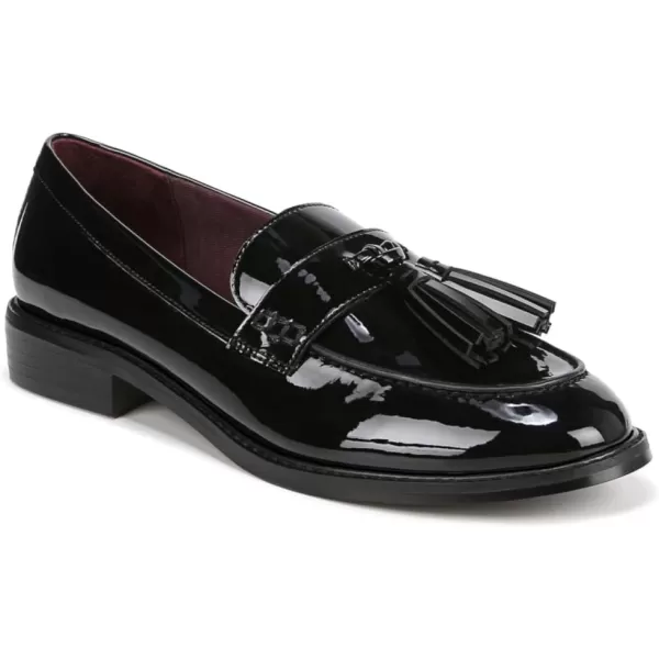 Franco Sarto Womens Carolynn Low Slip on Tassel LoafersBlack Patent