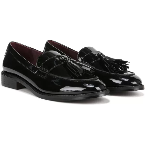 Franco Sarto Womens Carolynn Low Slip on Tassel LoafersBlack Patent