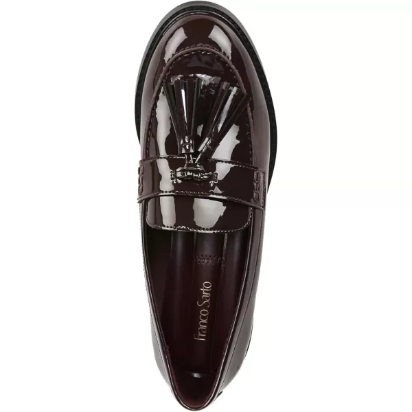 Franco Sarto Womens Carolynn Low Slip on Tassel LoafersHickory Brown Patent