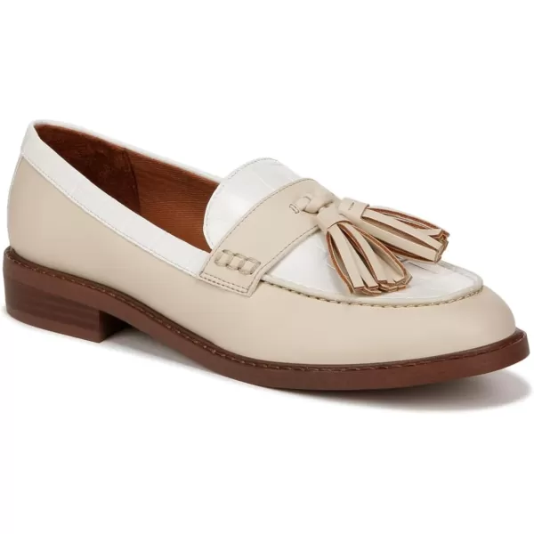 Franco Sarto Womens Carolynn Low Slip on Tassel LoafersIvoryWhite Color Block