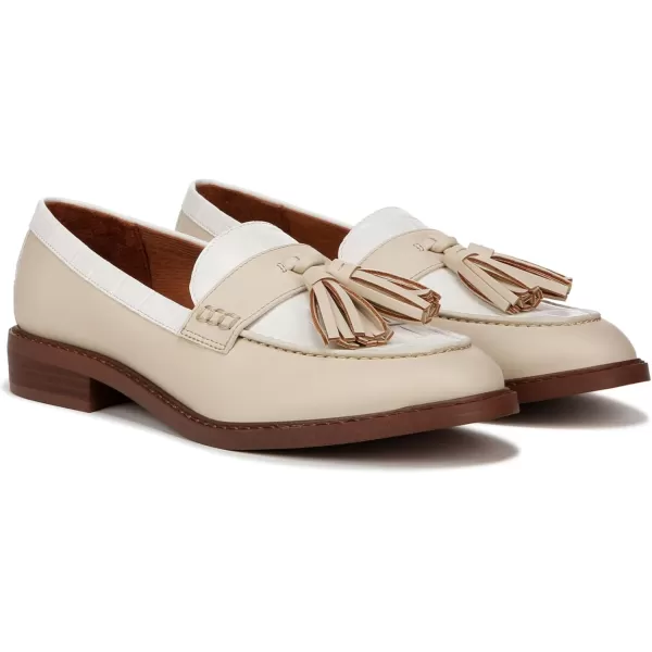 Franco Sarto Womens Carolynn Low Slip on Tassel LoafersIvoryWhite Color Block