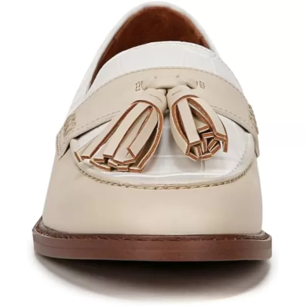 Franco Sarto Womens Carolynn Low Slip on Tassel LoafersIvoryWhite Color Block