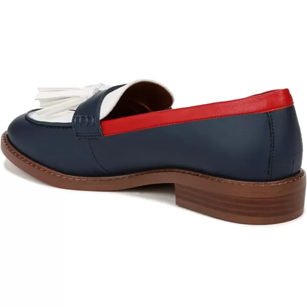 Franco Sarto Womens Carolynn Low Slip on Tassel LoafersNavyWhiteRed Color Block