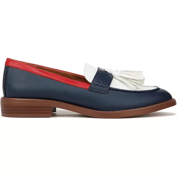 Franco Sarto Womens Carolynn Low Slip on Tassel LoafersNavyWhiteRed Color Block