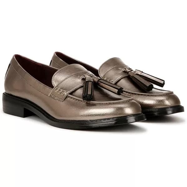 Franco Sarto Womens Carolynn Low Slip on Tassel LoafersPewter Metallic