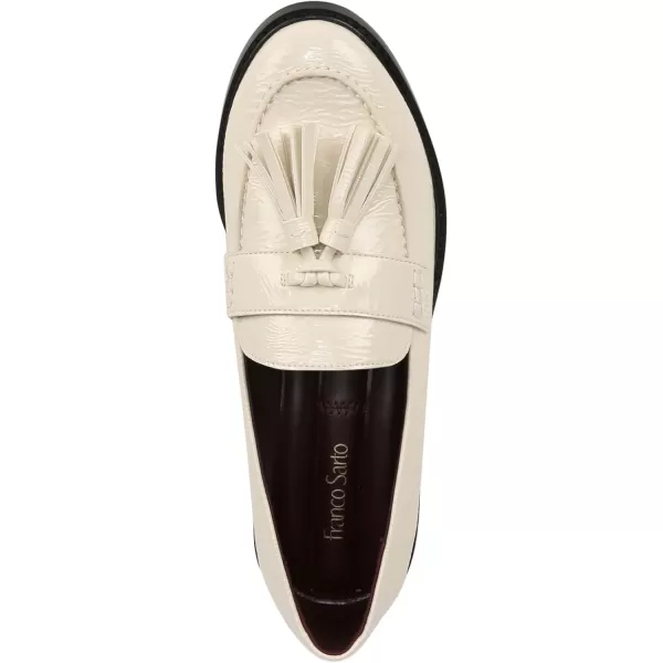 Franco Sarto Womens Carolynn Low Slip on Tassel LoafersPutty White