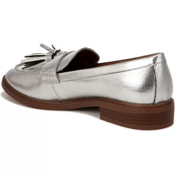 Franco Sarto Womens Carolynn Low Slip on Tassel LoafersSilver Metallic