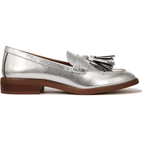 Franco Sarto Womens Carolynn Low Slip on Tassel LoafersSilver Metallic