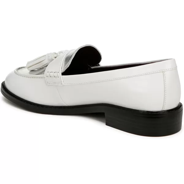 Franco Sarto Womens Carolynn Low Slip on Tassel LoafersWhite Silver