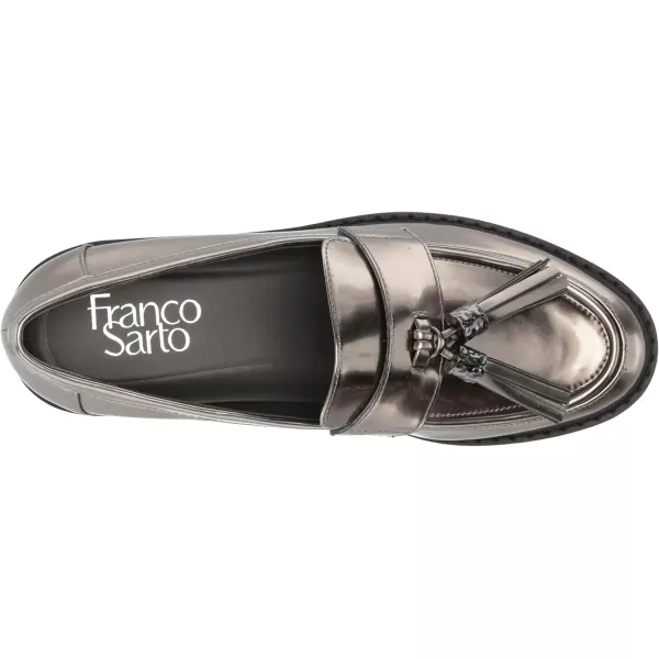 Franco Sarto Womens Carolynn Tassel LoaferPewter Metallic Grey Silver