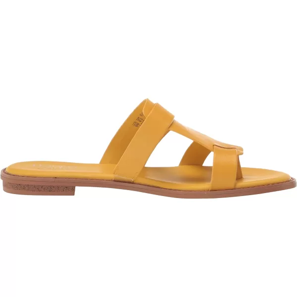 Franco Sarto Womens Gretta Flat SandalSunset Yellow Leather