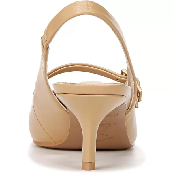 Franco Sarto Womens Khloe Pointed Toe Slingback Kitten Heel PumpNude Beige Leather