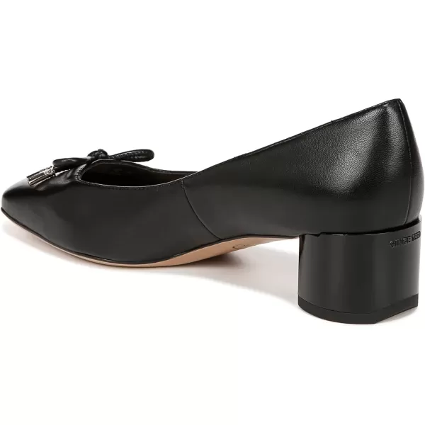 Franco Sarto Womens Natalia Square Toe Block Heel Pumps with BowBlack Leather