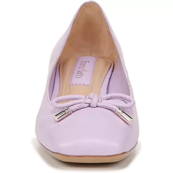 Franco Sarto Womens Natalia Square Toe Block Heel Pumps with BowLilac Purple Leather