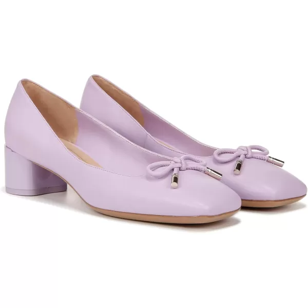 Franco Sarto Womens Natalia Square Toe Block Heel Pumps with BowLilac Purple Leather