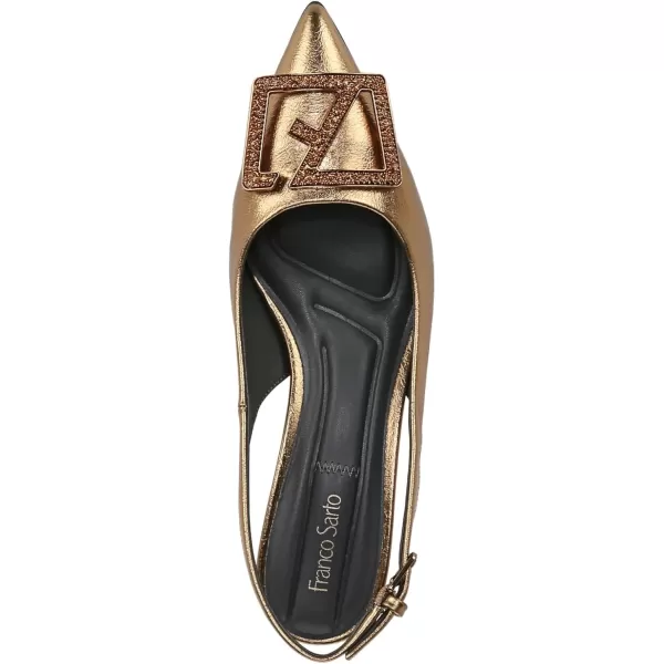 Franco Sarto Womens Racer Slingback PumpBronze Metallic Ornament