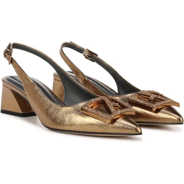 Franco Sarto Womens Racer Slingback PumpBronze Metallic Ornament