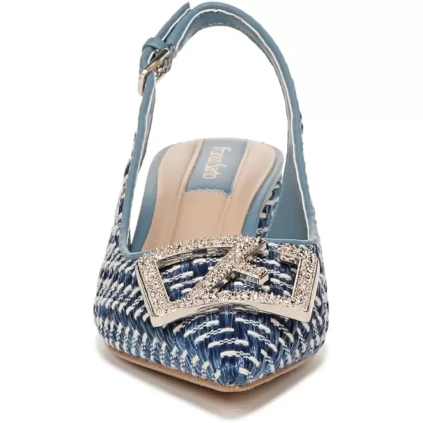 Franco Sarto Womens Racer Slingback PumpMulti Blue Woven Fabric