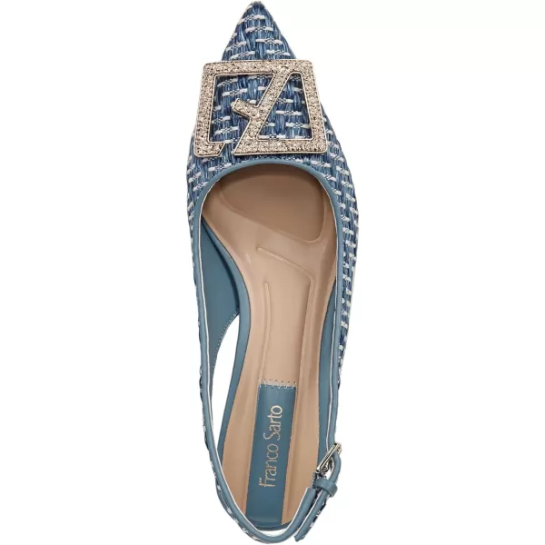 Franco Sarto Womens Racer Slingback PumpMulti Blue Woven Fabric